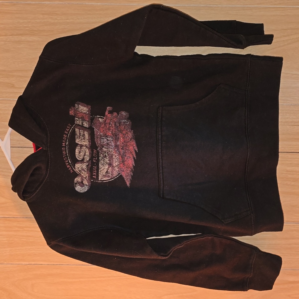 Case IH Boys Black Hoodie With Combone Graphic Youth M